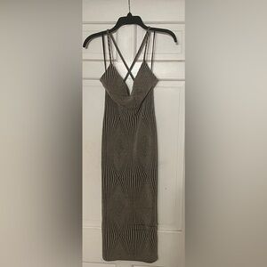 Elegant Black and White Geometric Dress